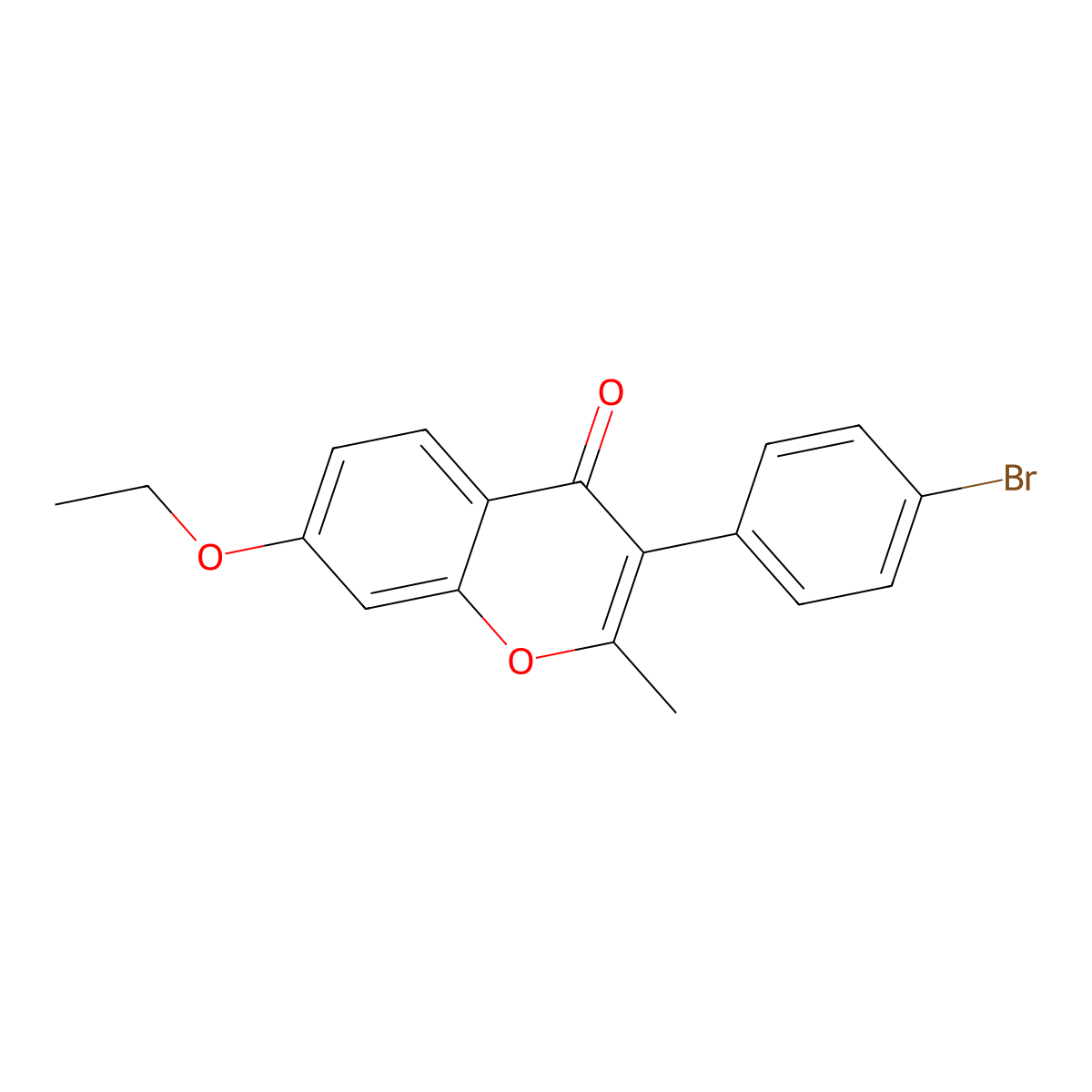 3-(4-bromophenyl)-7-ethoxy-2-methyl-4H-chromen-4-one molecular structure, CAS 610762-06-6