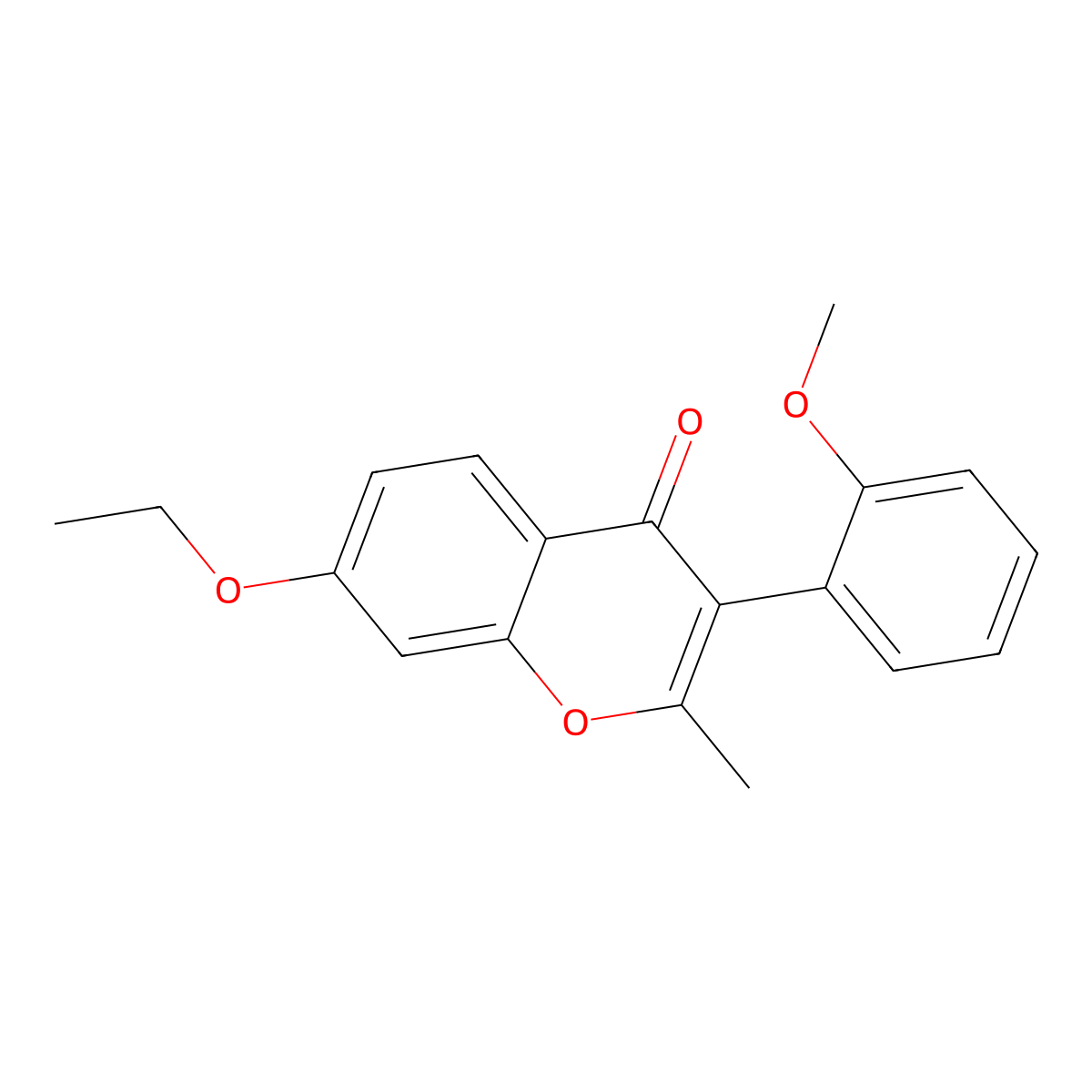 7-ethoxy-3-(2-methoxyphenyl)-2-methyl-4H-chromen-4-one molecular structure, CAS 610762-08-8