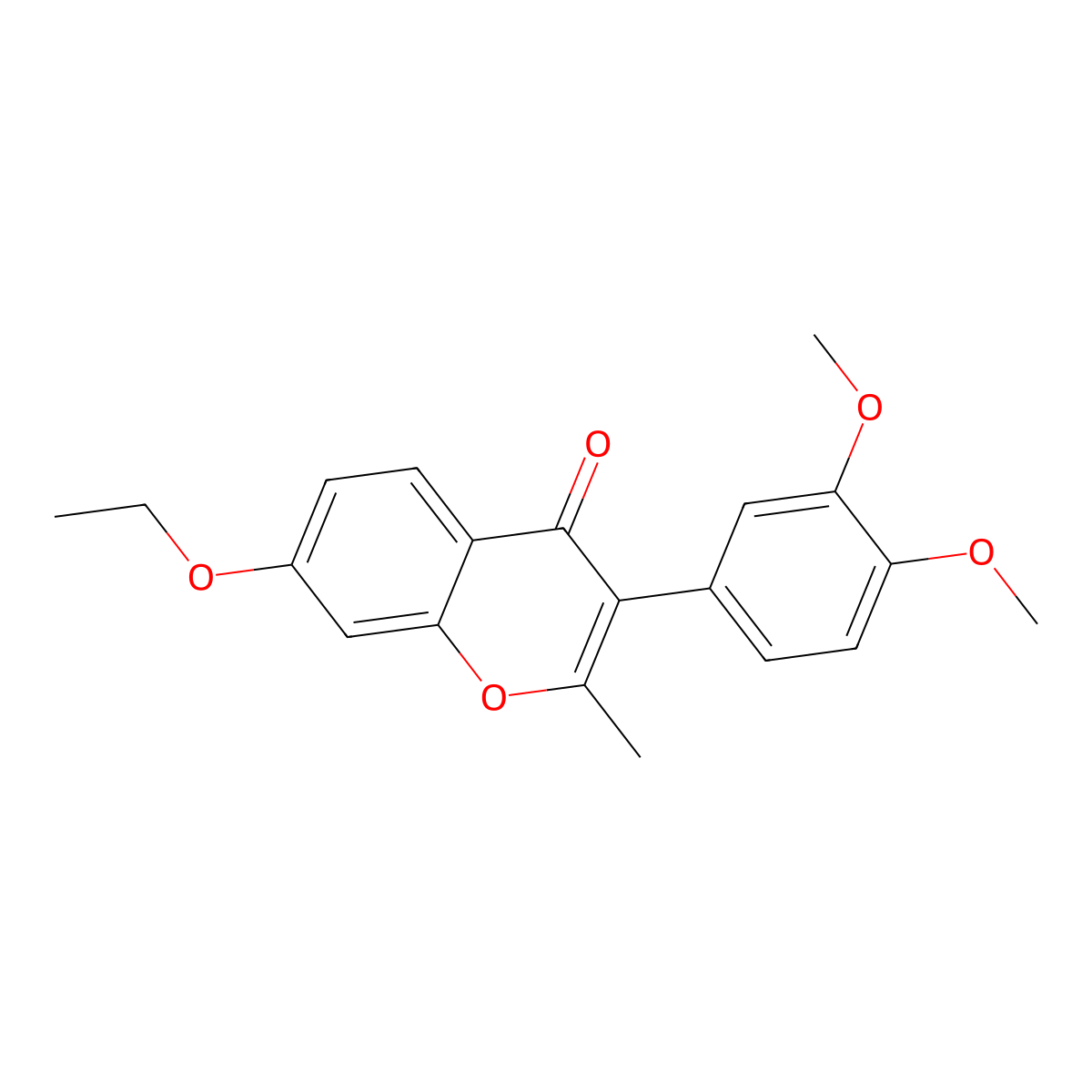 3-(3,4-dimethoxyphenyl)-7-ethoxy-2-methyl-4H-chromen-4-one molecular structure, CAS 610762-09-9
