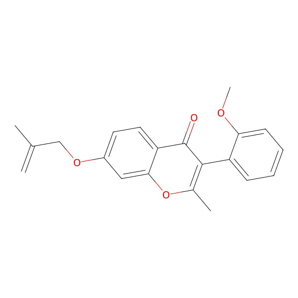 3-(2-methoxyphenyl)-2-methyl-7-((2-methylallyl)oxy)-4H-chromen-4-one molecular structure, CAS 610762-24-8