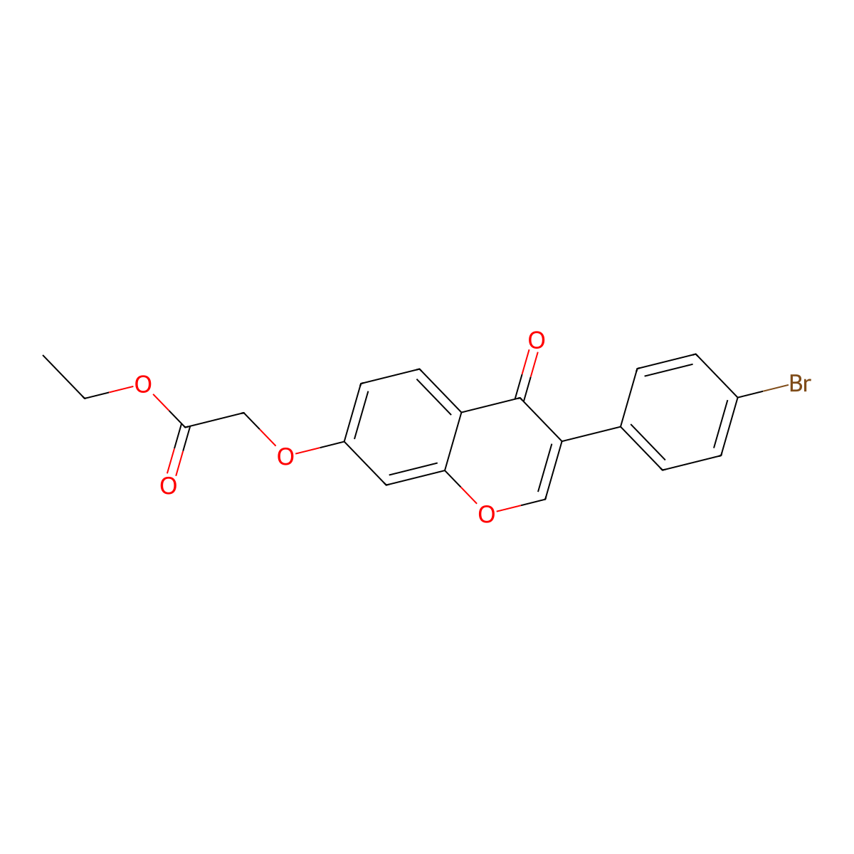 Ethyl 2-[3-(4-bromophenyl)-4-oxochromen-7-yl]oxyacetate molecular structure, CAS 610762-52-2