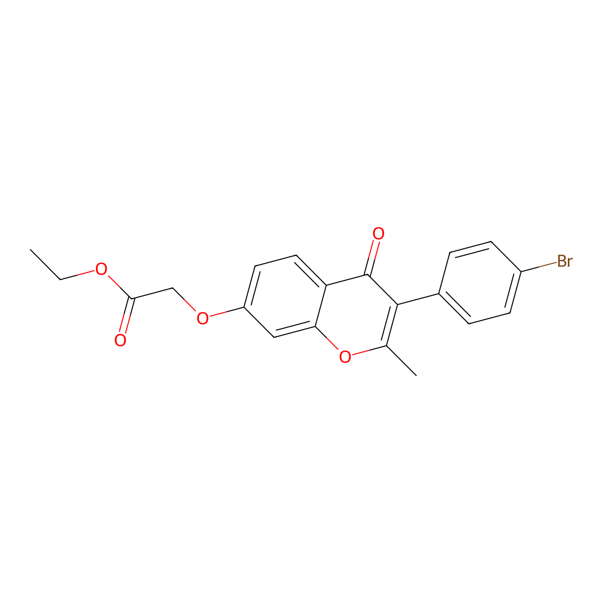 ethyl 2-{[3-(4-bromophenyl)-2-methyl-4-oxo-4H-chromen-7-yl]oxy}acetate molecular structure, CAS 610762-53-3