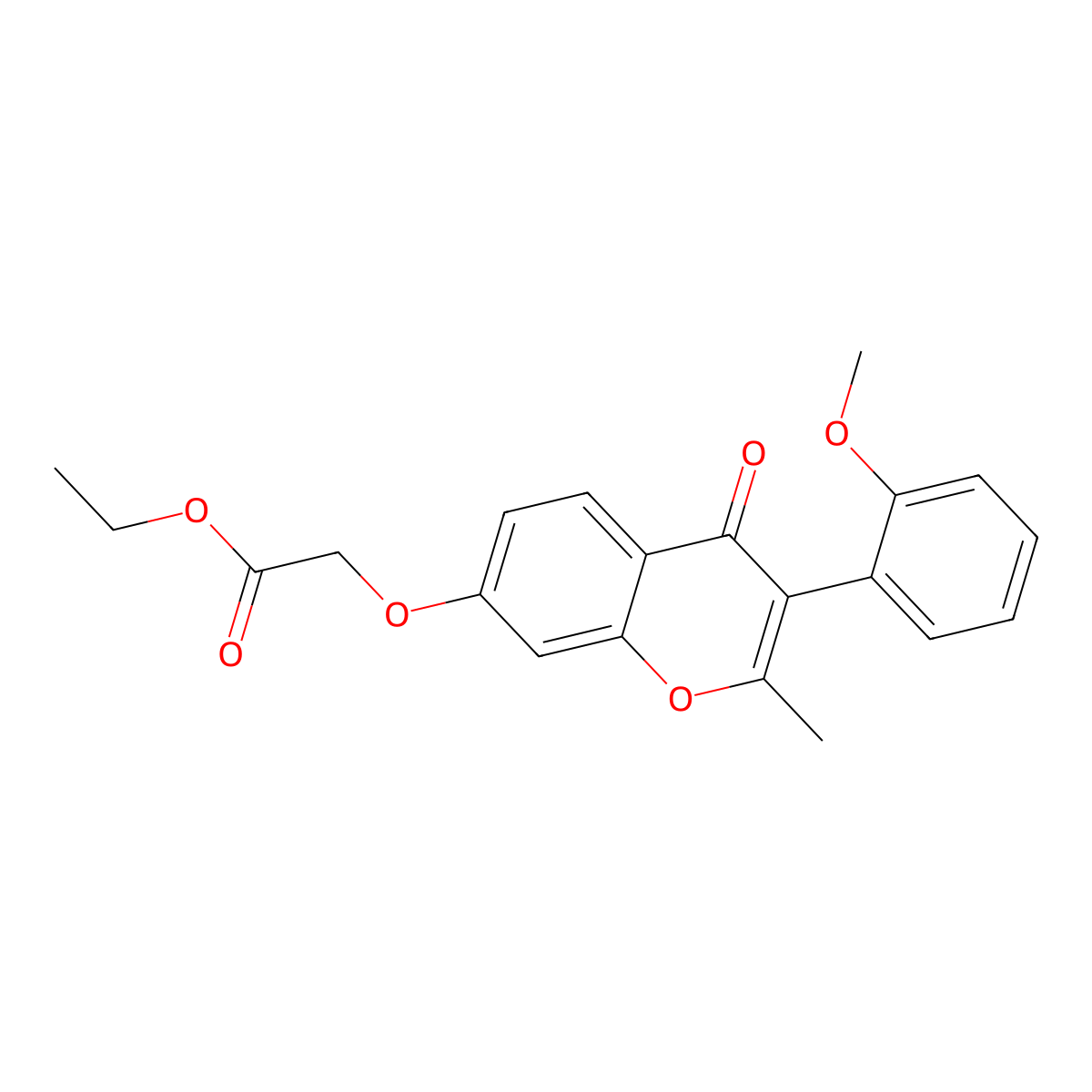 ethyl 2-((3-(2-methoxyphenyl)-2-methyl-4-oxo-4H-chromen-7-yl)oxy)acetate molecular structure, CAS 610762-56-6