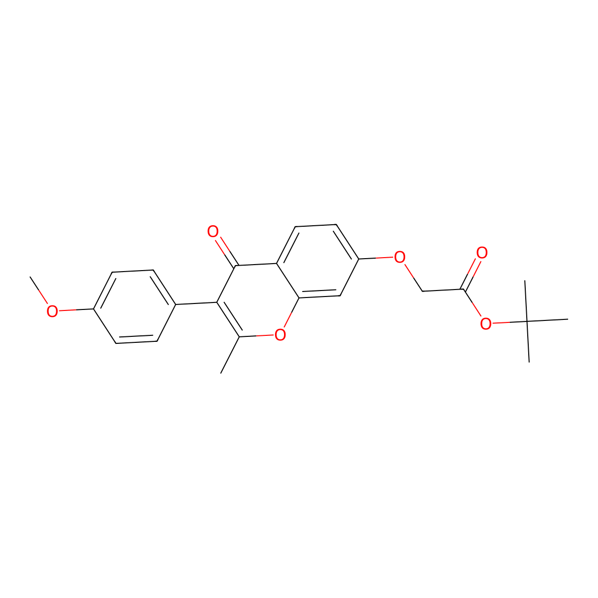 tert-butyl 2-((3-(4-methoxyphenyl)-2-methyl-4-oxo-4H-chromen-7-yl)oxy)acetate molecular structure, CAS 610762-72-6