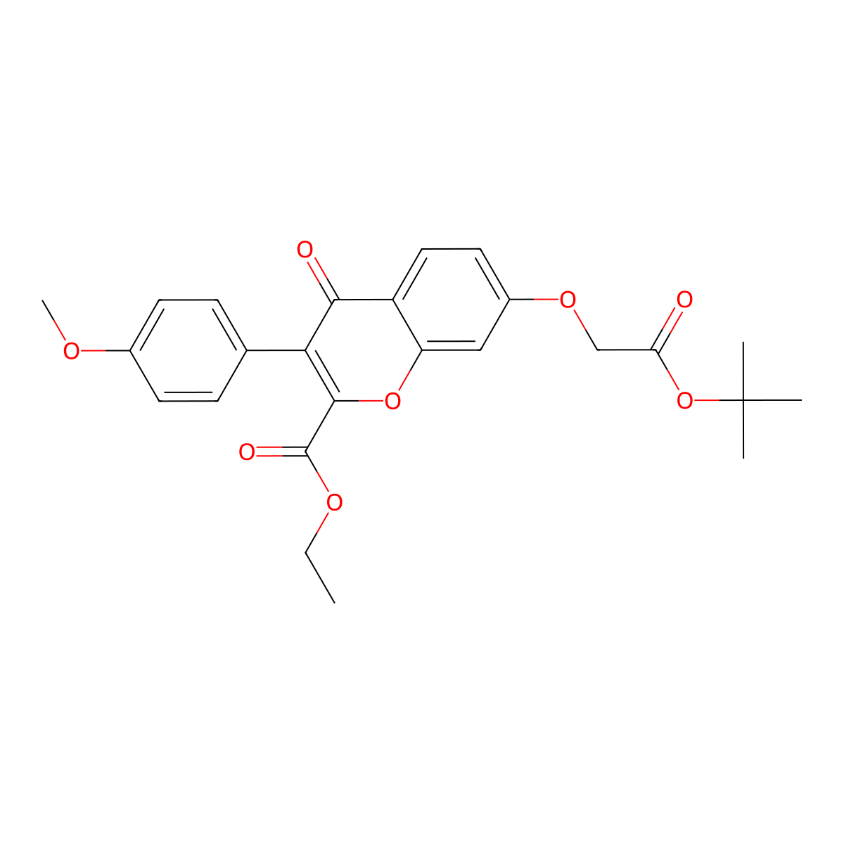 ethyl 7-[2-(tert-butoxy)-2-oxoethoxy]-3-(4-methoxyphenyl)-4-oxo-4H-chromene-2-carboxylate molecular structure, CAS 610762-75-9