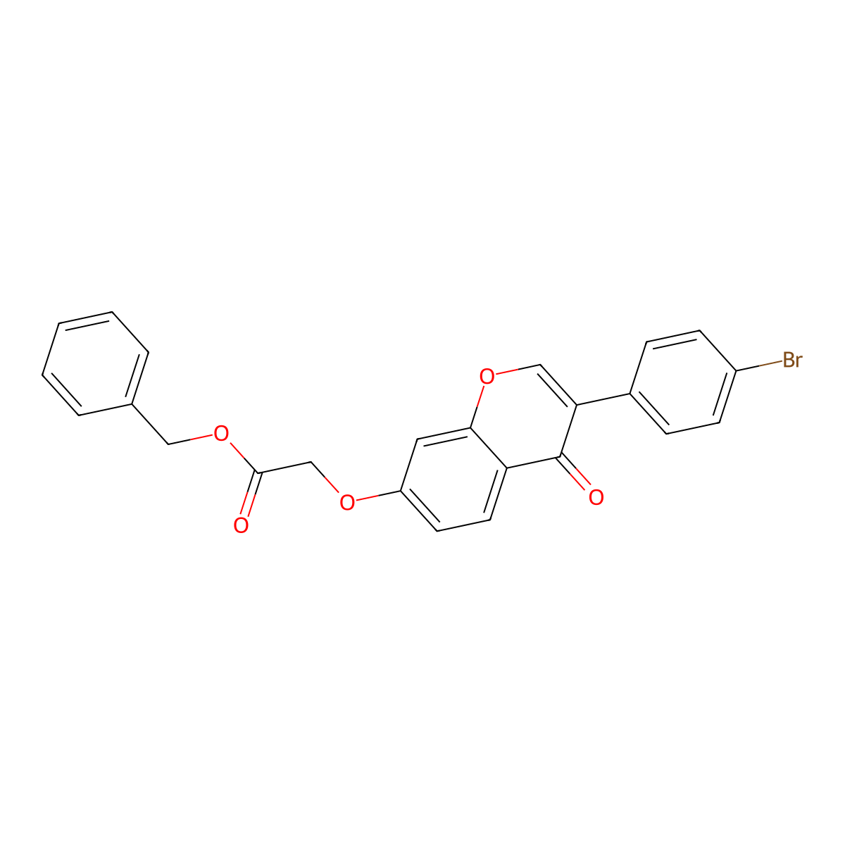 Benzyl 2-[3-(4-bromophenyl)-4-oxochromen-7-yl]oxyacetate molecular structure, CAS 610762-84-0