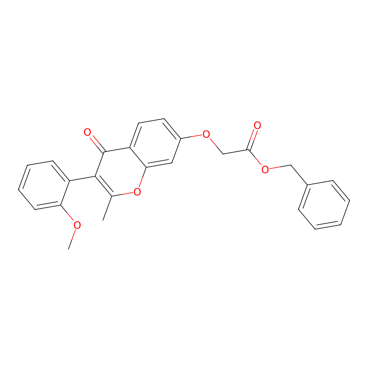 benzyl {[3-(2-methoxyphenyl)-2-methyl-4-oxo-4H-chromen-7-yl]oxy}acetate molecular structure, CAS 610762-89-5