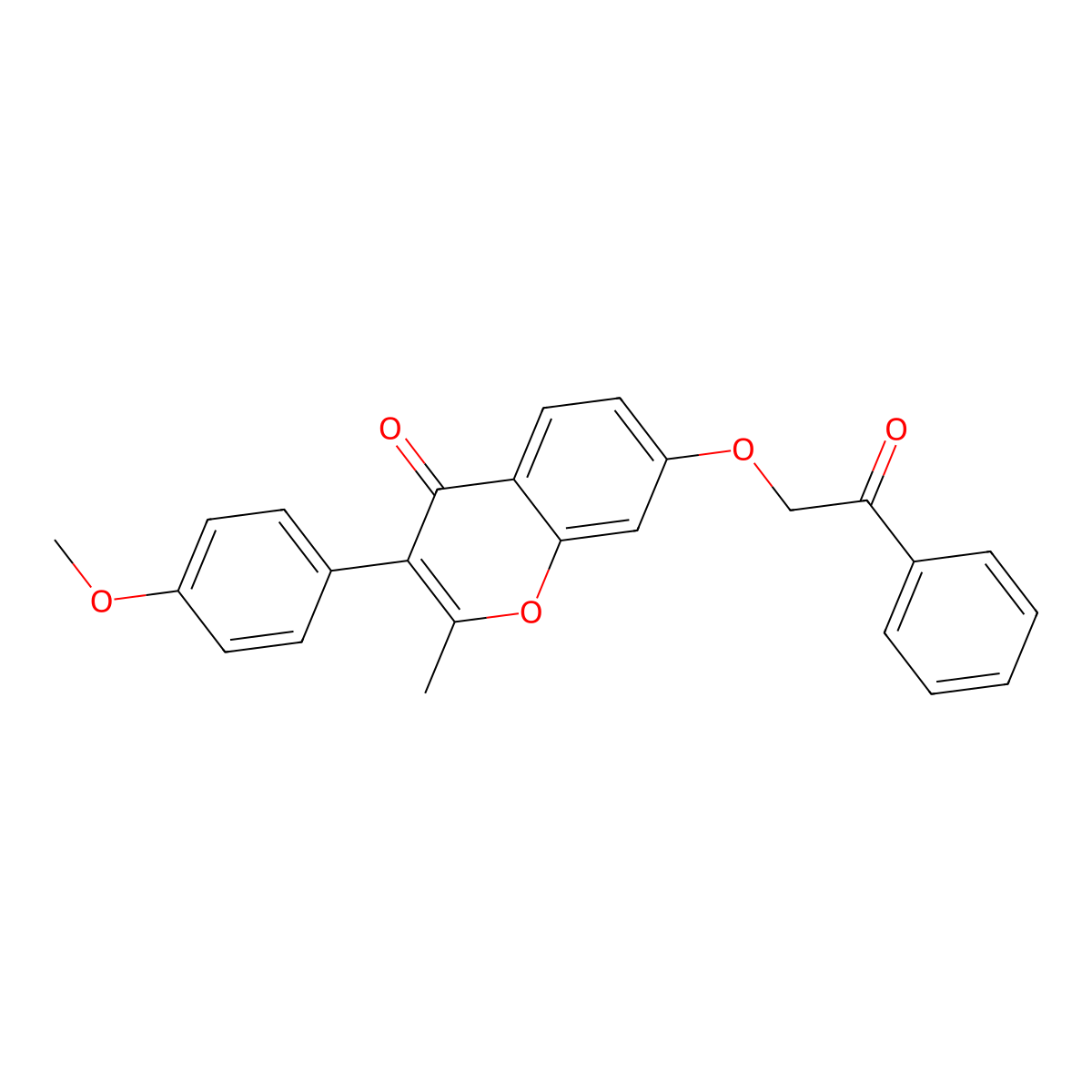 3-(4-methoxyphenyl)-2-methyl-7-(2-oxo-2-phenylethoxy)-4H-chromen-4-one molecular structure, CAS 610763-28-5