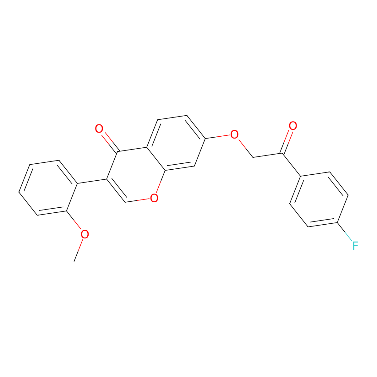7-[2-(4-Fluorophenyl)-2-oxoethoxy]-3-(2-methoxyphenyl)chromen-4-one molecular structure, CAS 610763-45-6