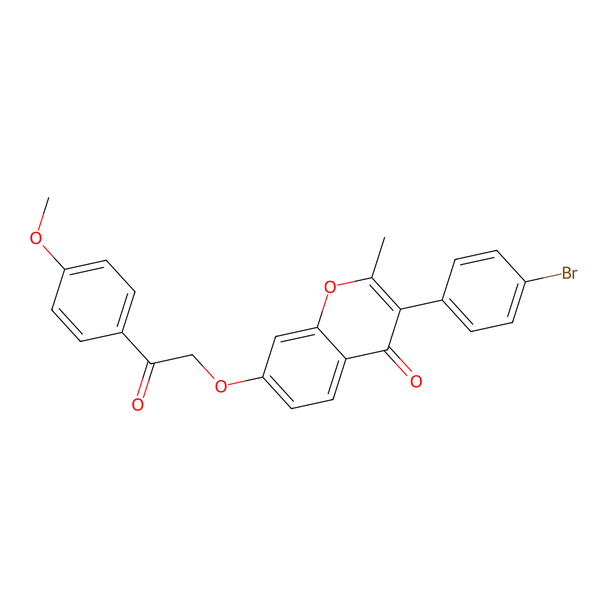 3-(4-Bromophenyl)-7-[2-(4-methoxyphenyl)-2-oxoethoxy]-2-methylchromen-4-one molecular structure, CAS 610763-93-4