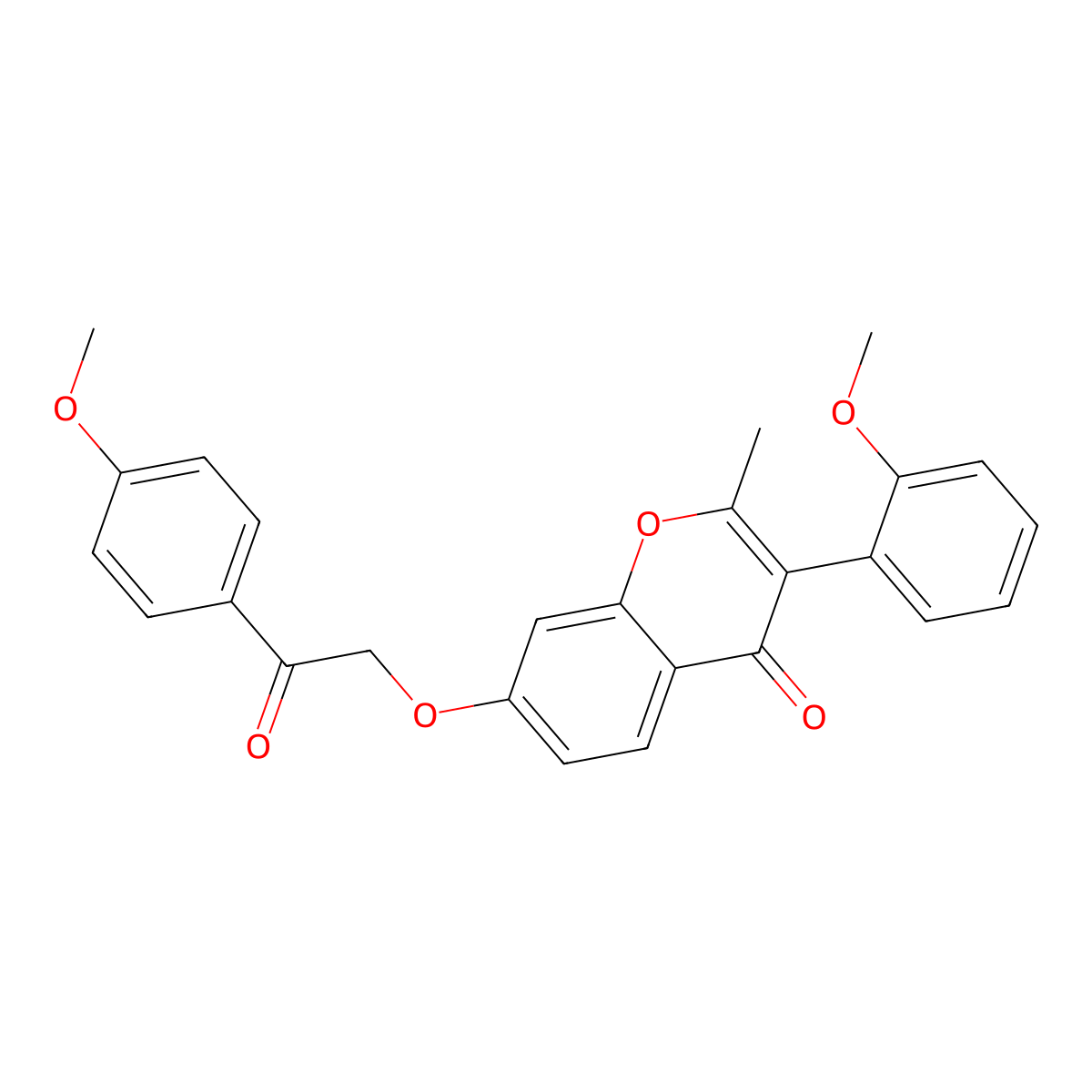 3-(2-Methoxyphenyl)-7-[2-(4-methoxyphenyl)-2-oxoethoxy]-2-methylchromen-4-one molecular structure, CAS 610763-96-7