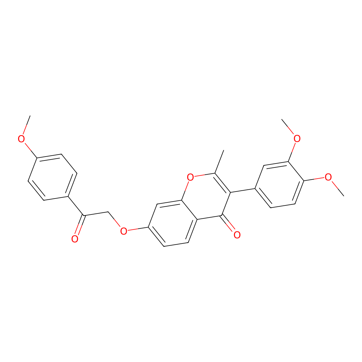 3-(3,4-dimethoxyphenyl)-7-(2-(4-methoxyphenyl)-2-oxoethoxy)-2-methyl-4H-chromen-4-one molecular structure, CAS 610763-99-0