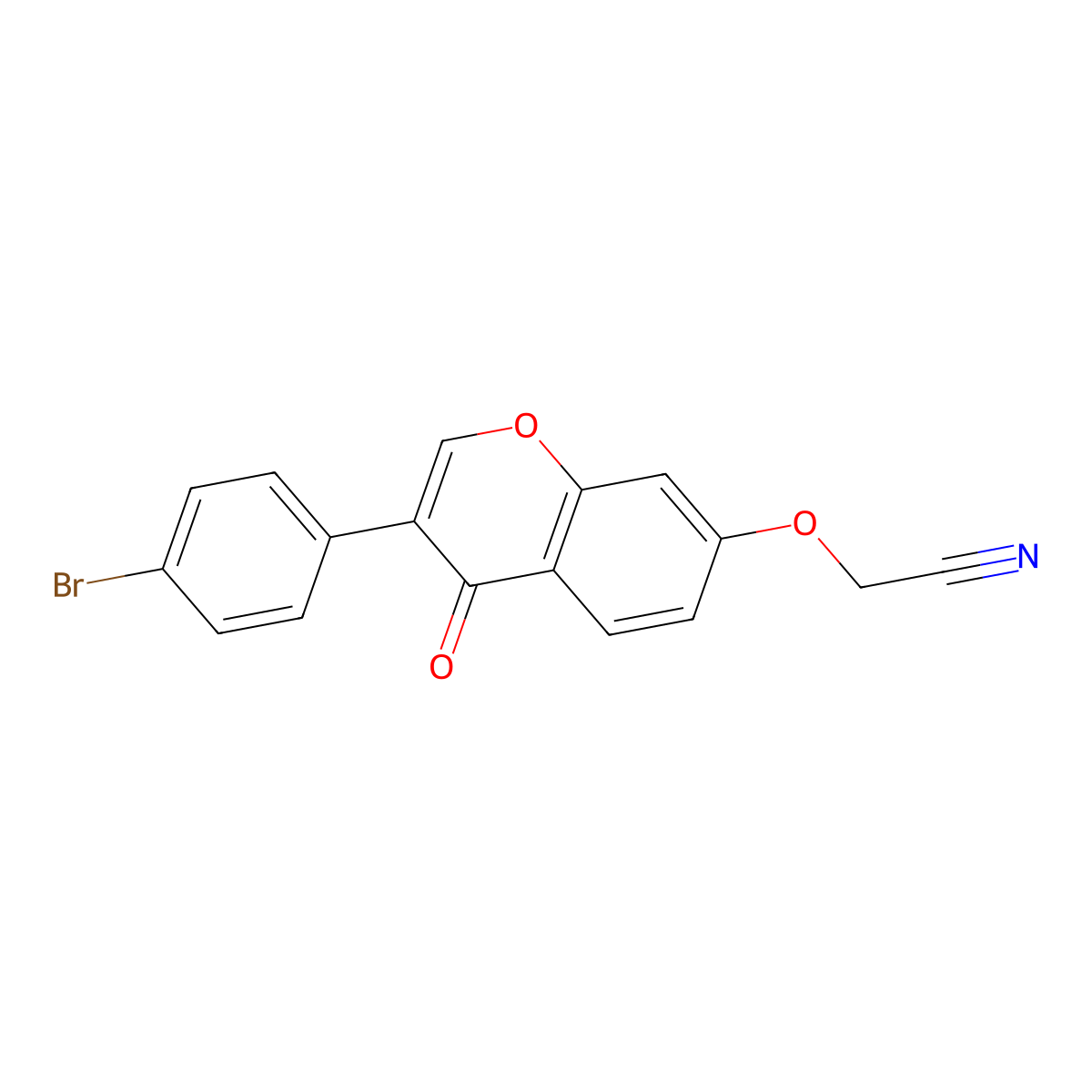 2-((3-(4-bromophenyl)-4-oxo-4H-chromen-7-yl)oxy)acetonitrile molecular structure, CAS 610764-10-8