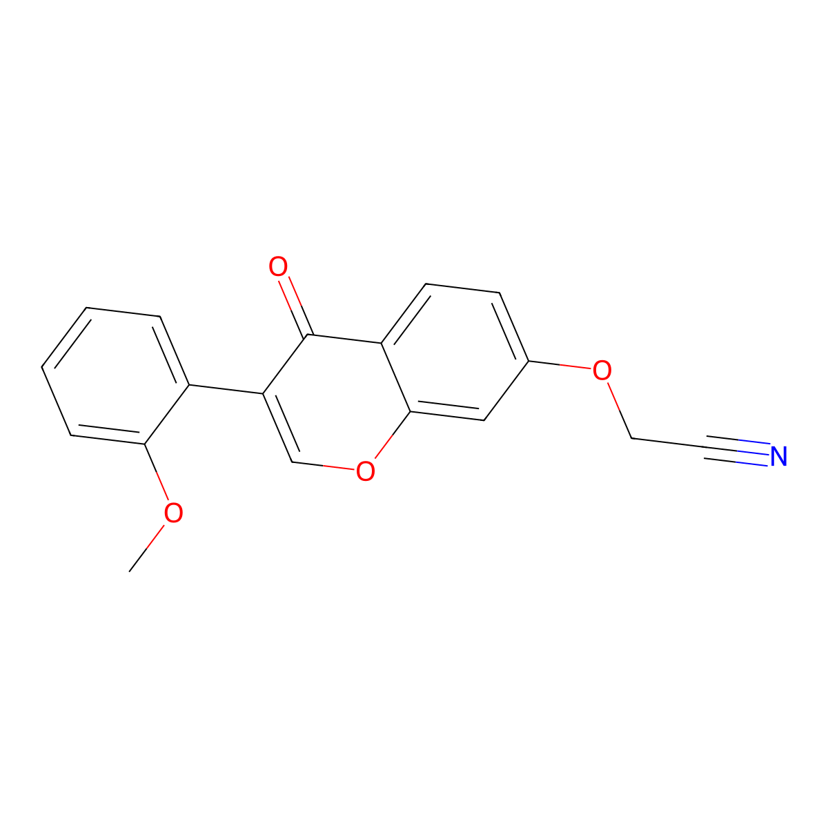 2-((3-(2-methoxyphenyl)-4-oxo-4H-chromen-7-yl)oxy)acetonitrile molecular structure, CAS 610764-16-4