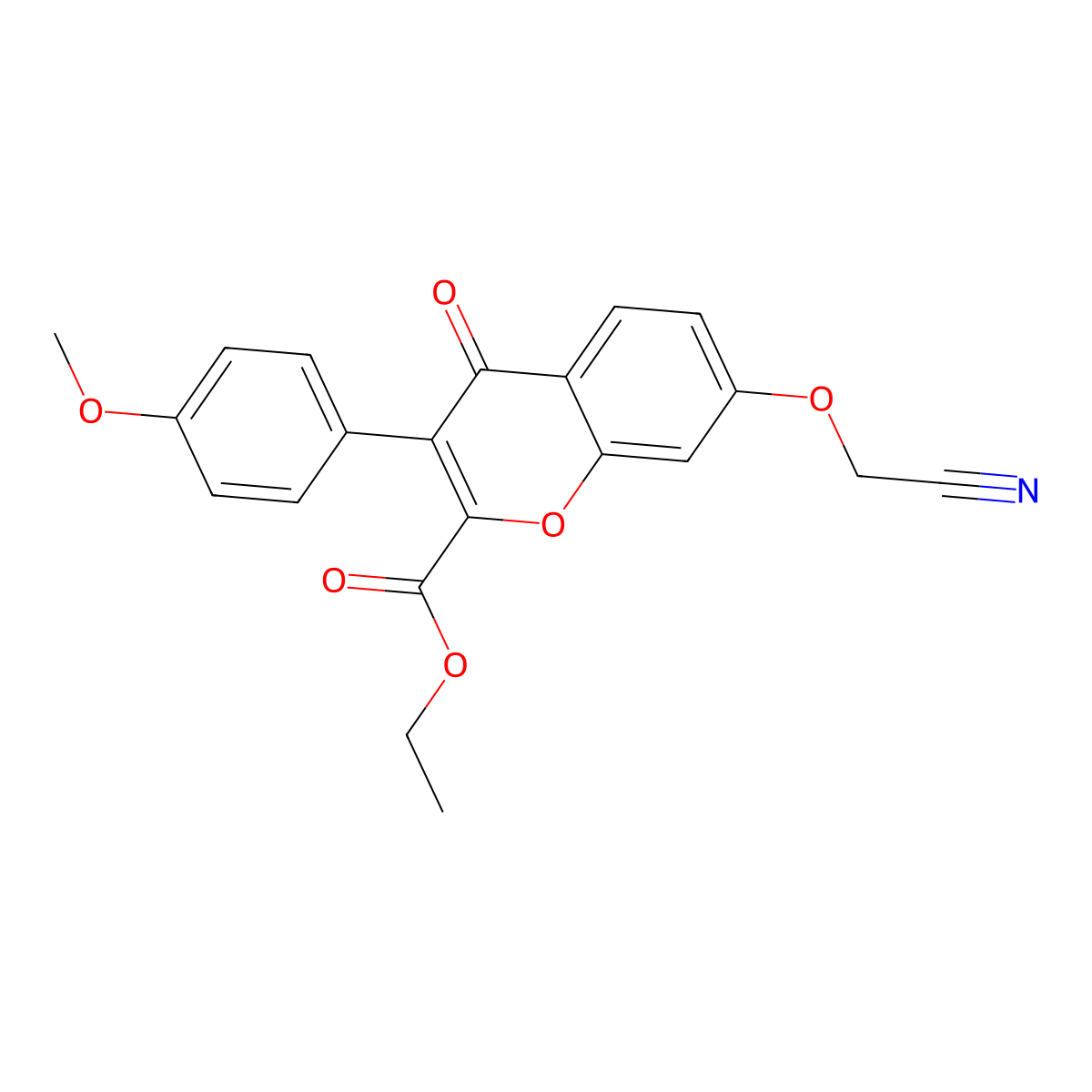 ethyl 7-(cyanomethoxy)-3-(4-methoxyphenyl)-4-oxo-4H-chromene-2-carboxylate molecular structure, CAS 610764-20-0