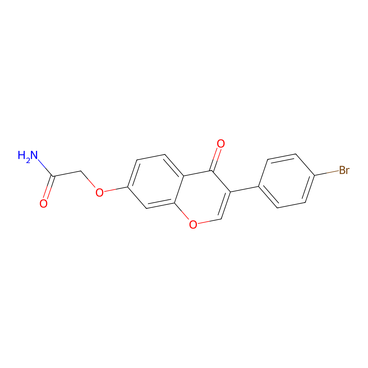 2-((3-(4-bromophenyl)-4-oxo-4H-chromen-7-yl)oxy)acetamide molecular structure, CAS 610764-29-9