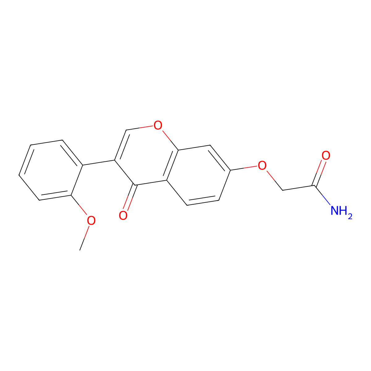 2-[3-(2-Methoxyphenyl)-4-oxochromen-7-yl]oxyacetamide molecular structure, CAS 610764-34-6