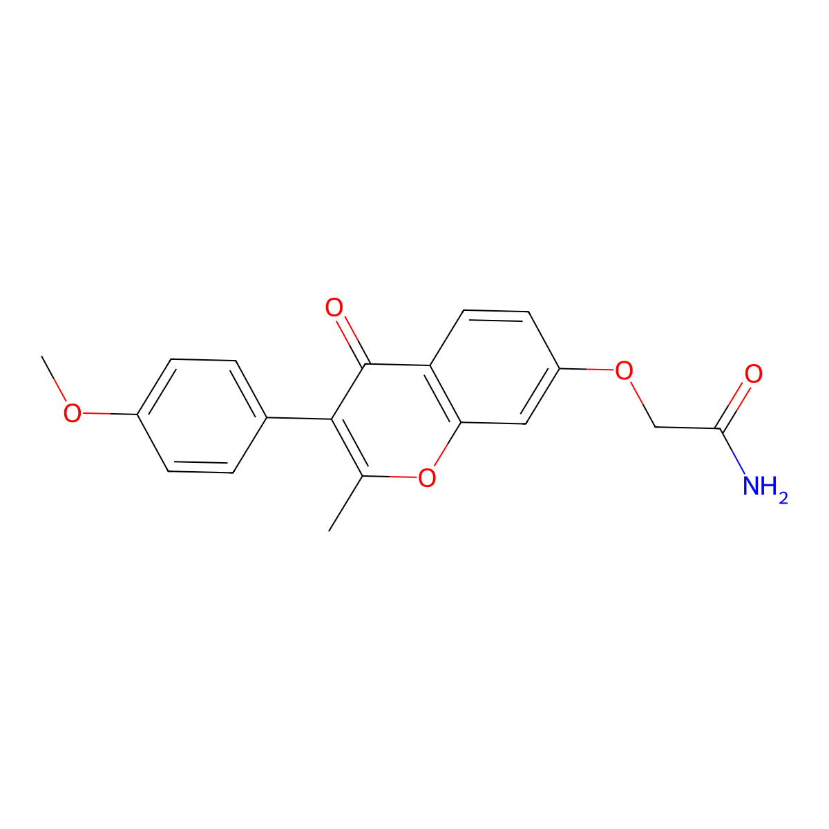2-{[3-(4-methoxyphenyl)-2-methyl-4-oxo-4H-chromen-7-yl]oxy}acetamide molecular structure, CAS 610764-35-7