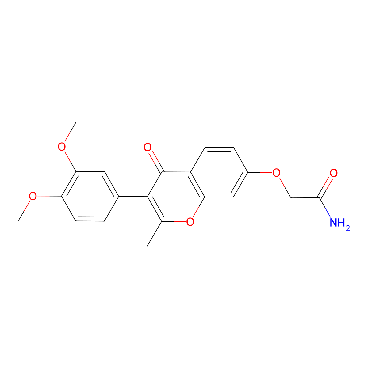 2-[3-(3,4-Dimethoxyphenyl)-2-methyl-4-oxochromen-7-yl]oxyacetamide molecular structure, CAS 610764-36-8