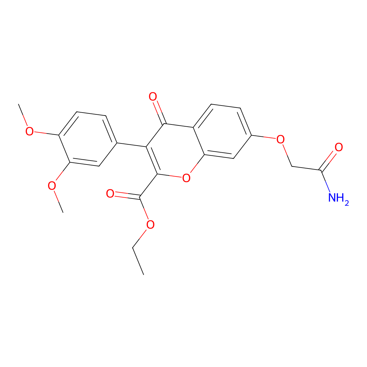 ethyl 7-(2-amino-2-oxoethoxy)-3-(3,4-dimethoxyphenyl)-4-oxo-4H-chromene-2-carboxylate molecular structure, CAS 610764-37-9