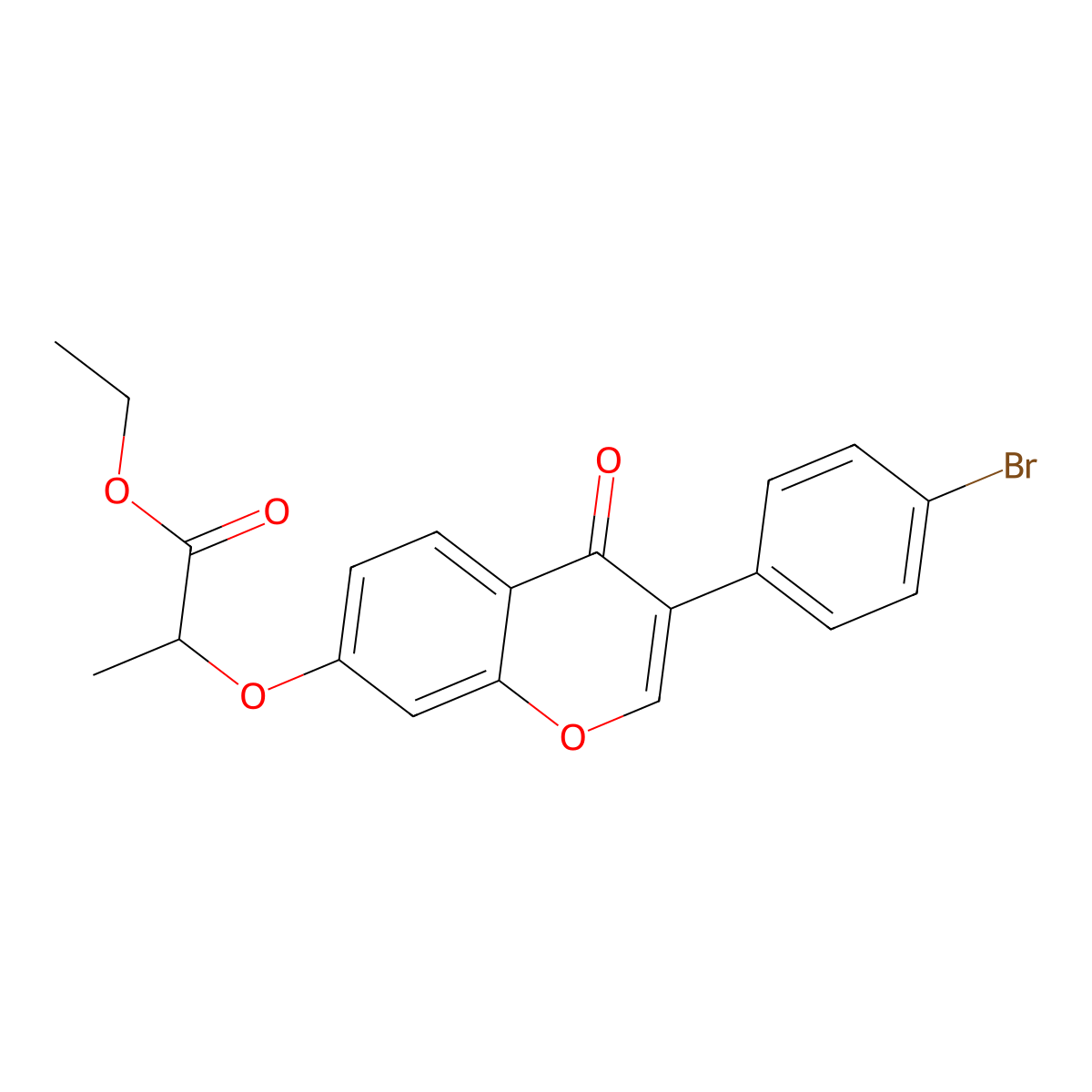 ethyl 2-{[3-(4-bromophenyl)-4-oxo-4H-chromen-7-yl]oxy}propanoate molecular structure, CAS 610764-63-1