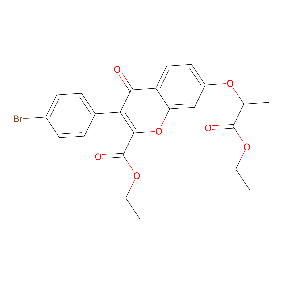 ethyl 3-(4-bromophenyl)-7-[(1-ethoxy-1-oxopropan-2-yl)oxy]-4-oxo-4H-chromene-2-carboxylate molecular structure, CAS 610764-67-5