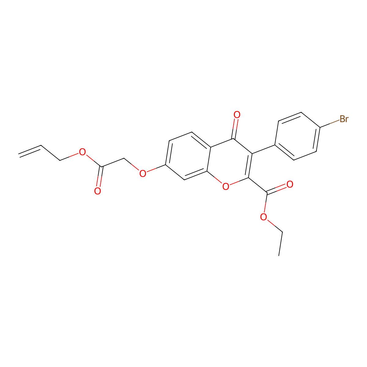 ethyl 3-(4-bromophenyl)-4-oxo-7-[2-oxo-2-(prop-2-en-1-yloxy)ethoxy]-4H-chromene-2-carboxylate molecular structure, CAS 610765-25-8