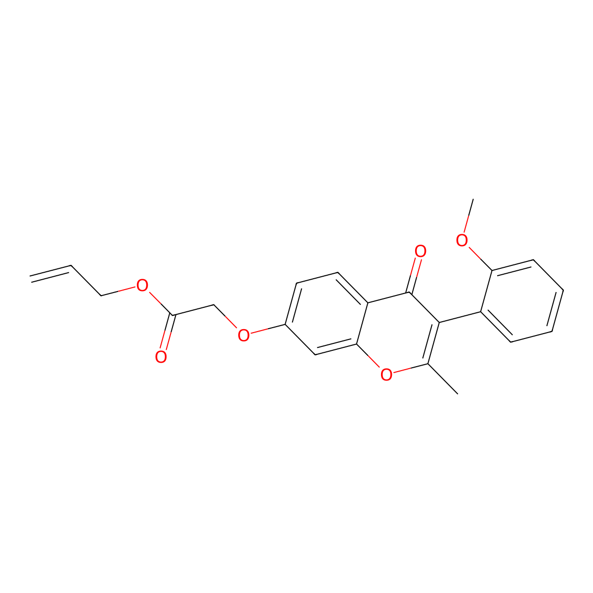 Prop-2-enyl 2-[3-(2-methoxyphenyl)-2-methyl-4-oxochromen-7-yl]oxyacetate molecular structure, CAS 610765-27-0