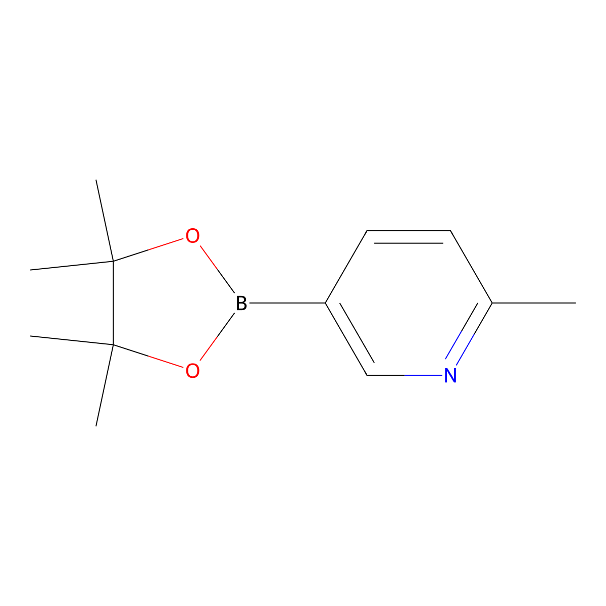 2-Methyl-5-(4,4,5,5-tetramethyl-1,3,2-dioxaborolan-2-yl)pyridine molecular structure, CAS 610768-32-6
