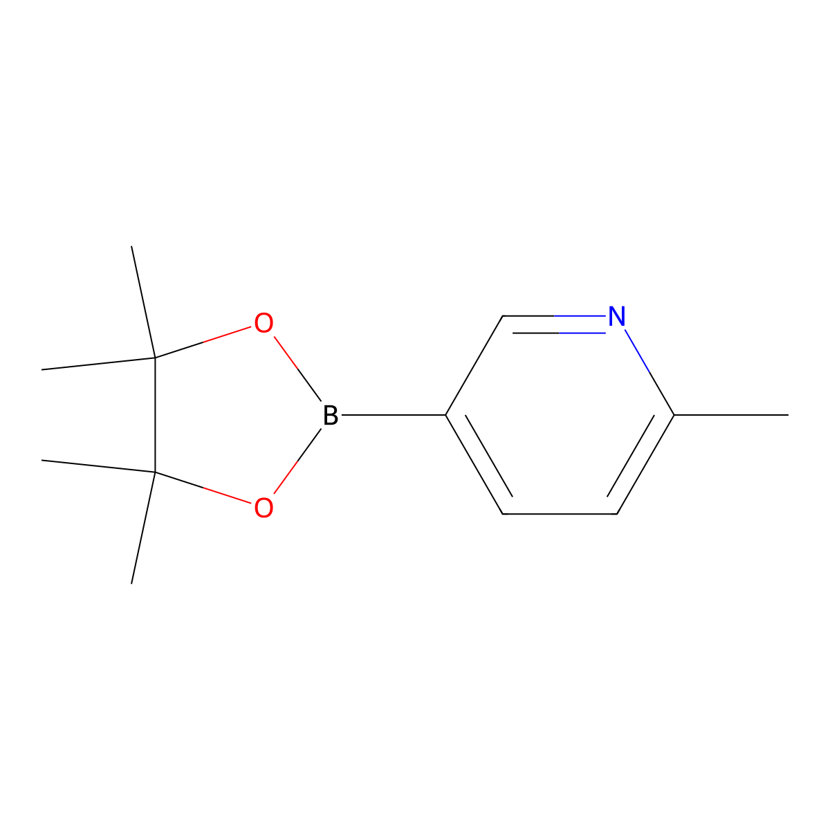2-Methyl-5-(4,4,5,5-tetramethyl-1,3,2-dioxaborolan-2-yl)pyridine molecular structure, CAS 610768-32-6