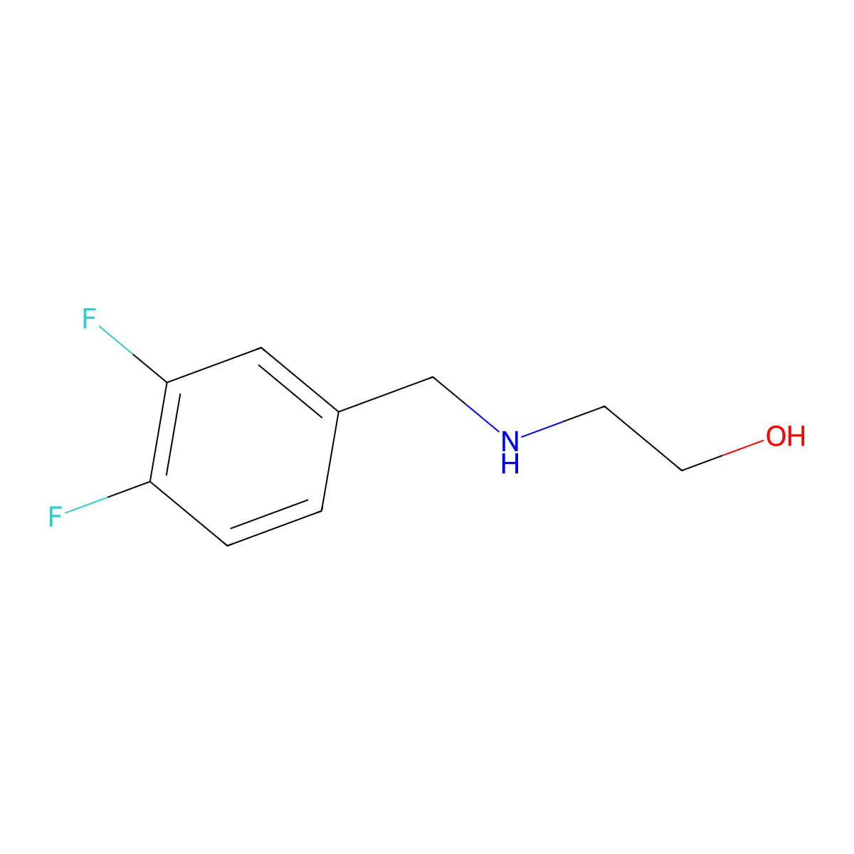 2-{[(3,4-Difluorophenyl)methyl]amino}ethan-1-ol molecular structure, CAS 610769-18-1