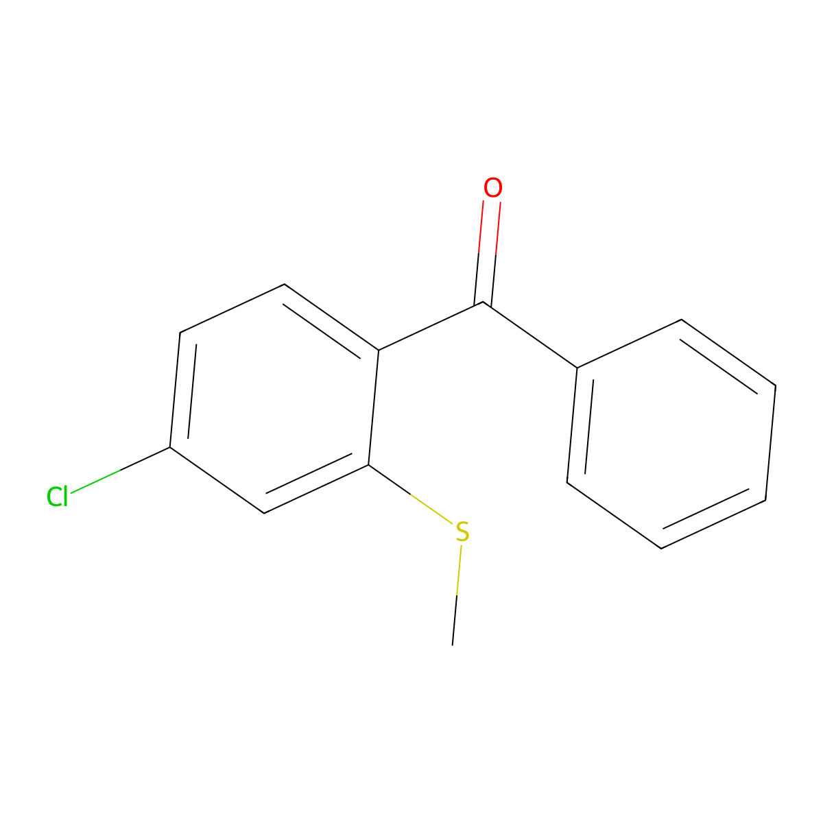 (4-Chloro-2-(methylthio)phenyl)(phenyl)methanone molecular structure, CAS 61077-15-4