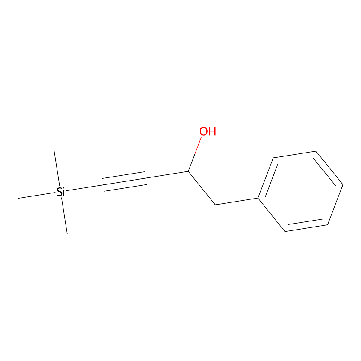 1-Phenyl-4-(trimethylsilyl)but-3-yn-2-ol molecular structure, CAS 61077-69-8