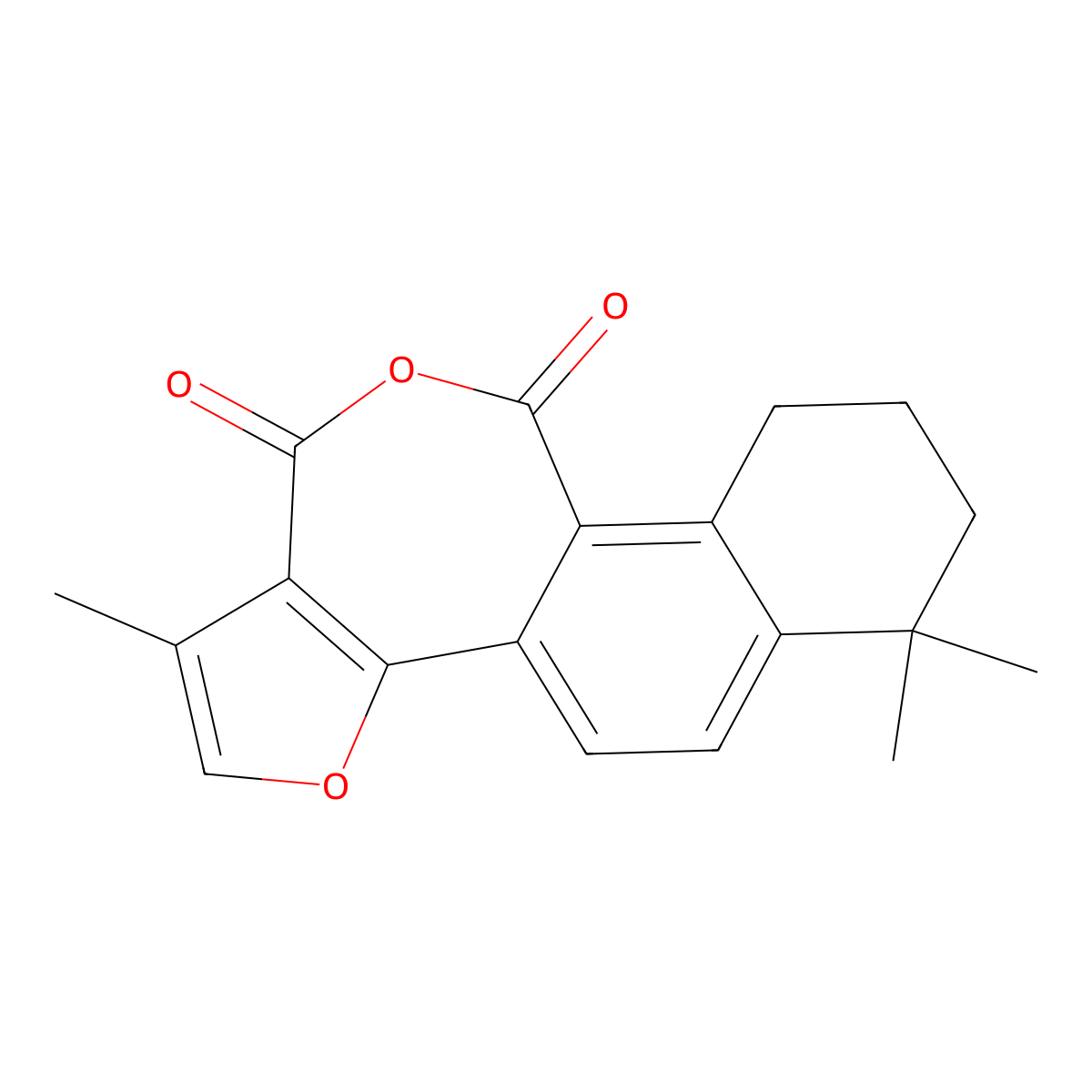 Tanshinone IIA anhydride molecular structure, CAS 61077-78-9
