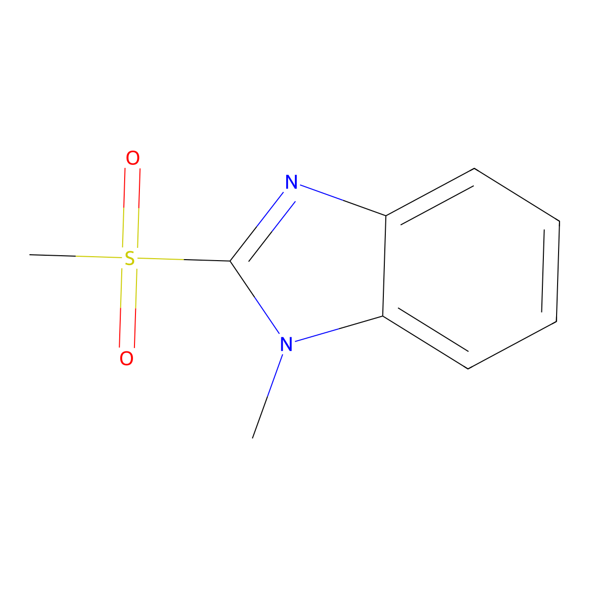 1H-benzimidazole, 1-methyl-2-(methylsulfonyl)- molecular structure, CAS 61078-14-6