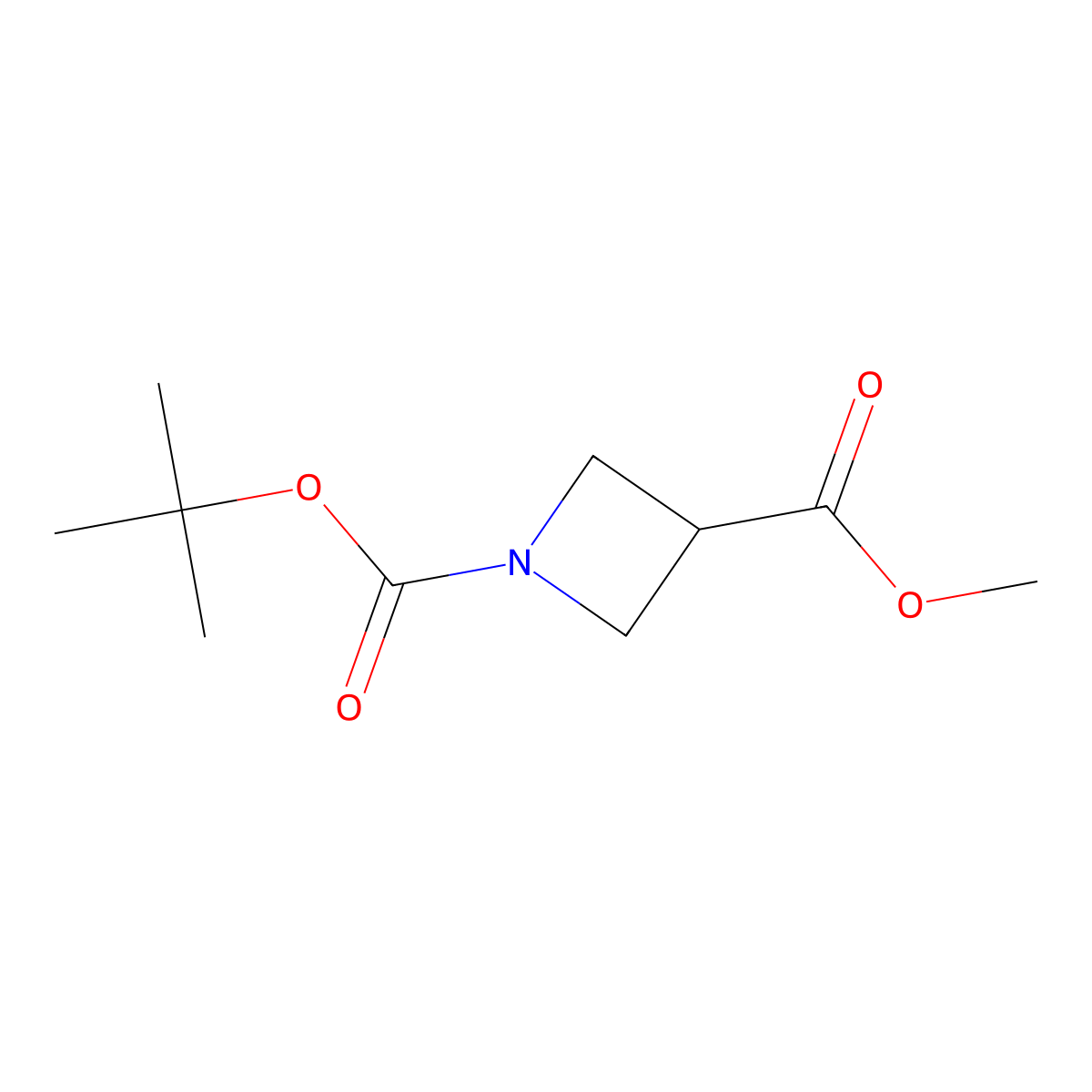 1-tert-Butyl 3-methyl azetidine-1,3-dicarboxylate molecular structure, CAS 610791-05-4