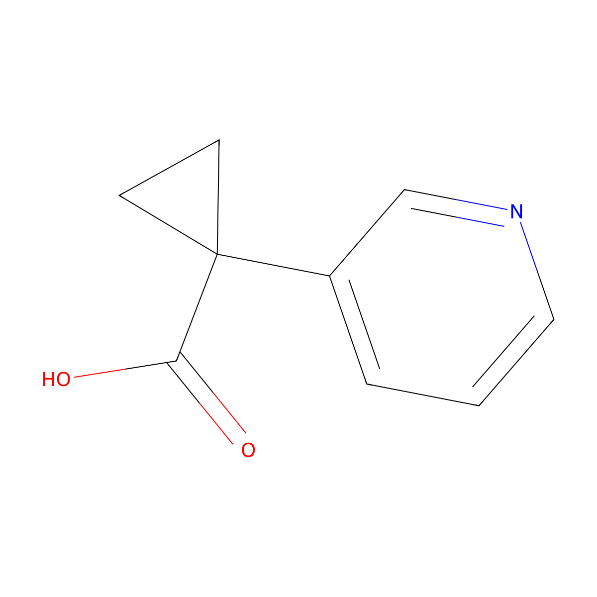 1-(Pyridin-3-yl)cyclopropanecarboxylic acid molecular structure, CAS 610791-39-4
