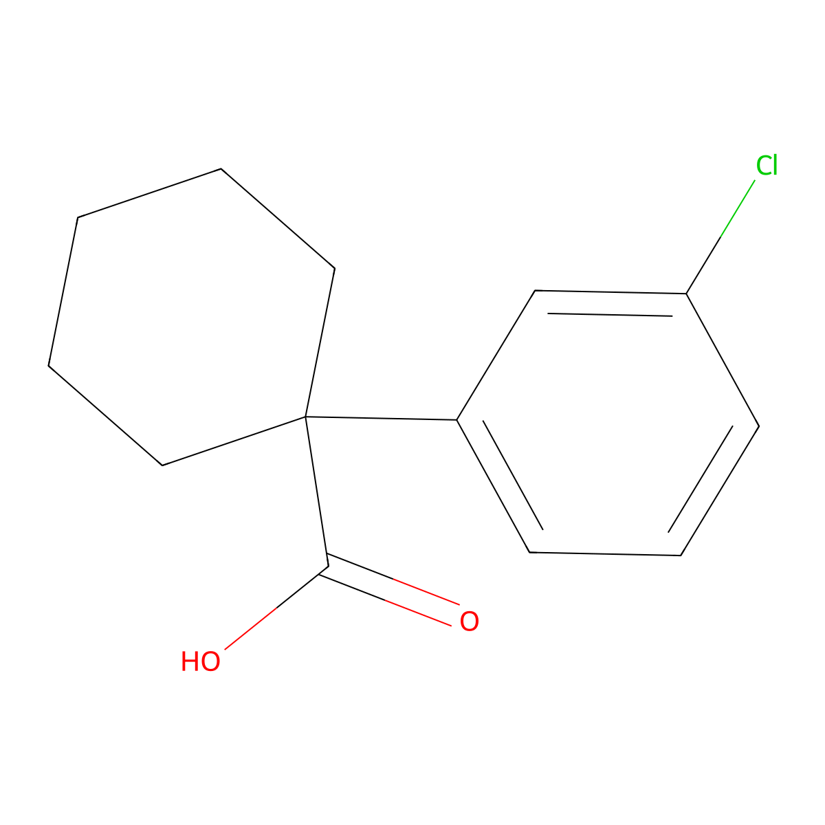 1-(3-Chlorophenyl)cyclohexane-1-carboxylic acid molecular structure, CAS 610791-40-7