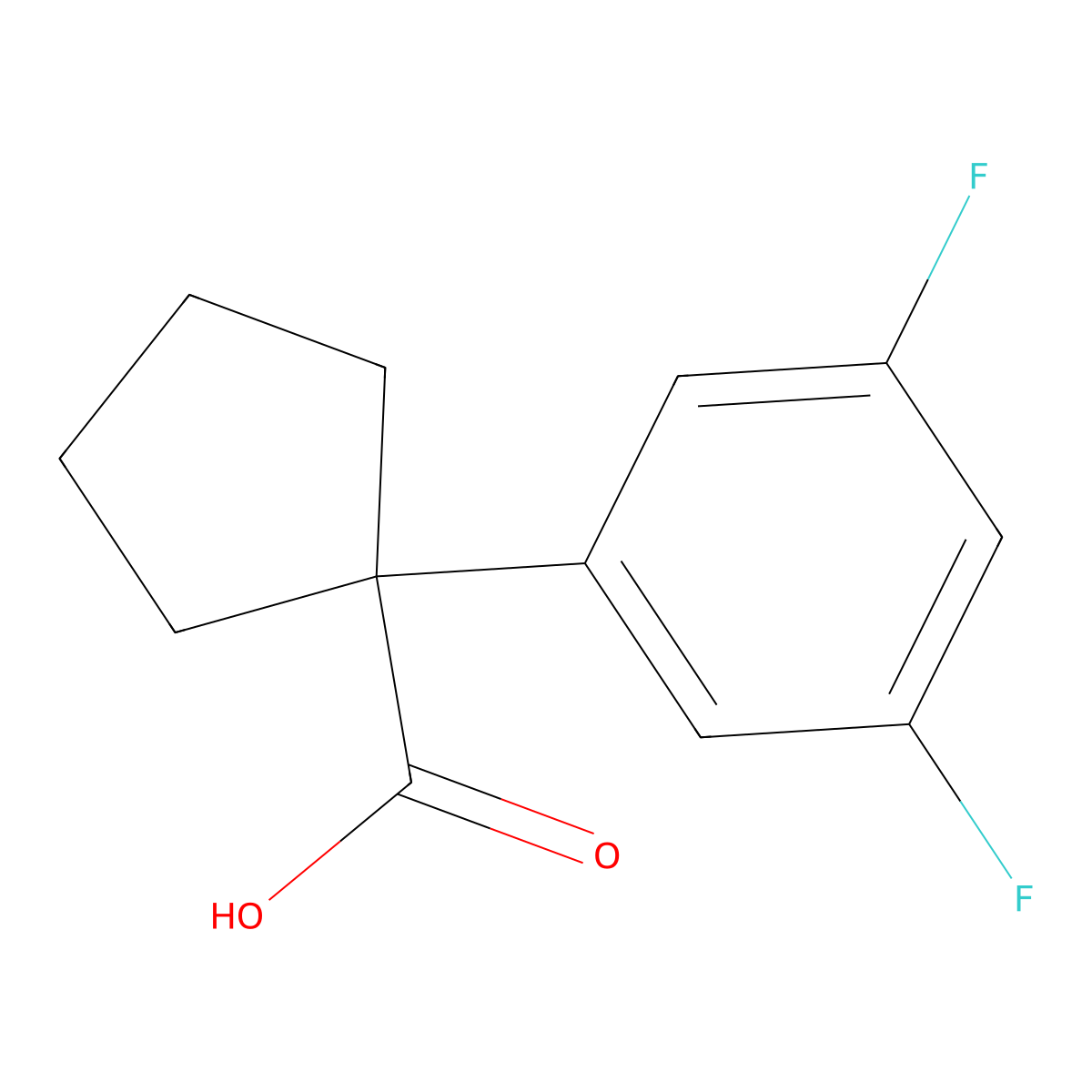 1-(3,5-Difluorophenyl)cyclopentane-1-carboxylic acid molecular structure, CAS 610791-42-9