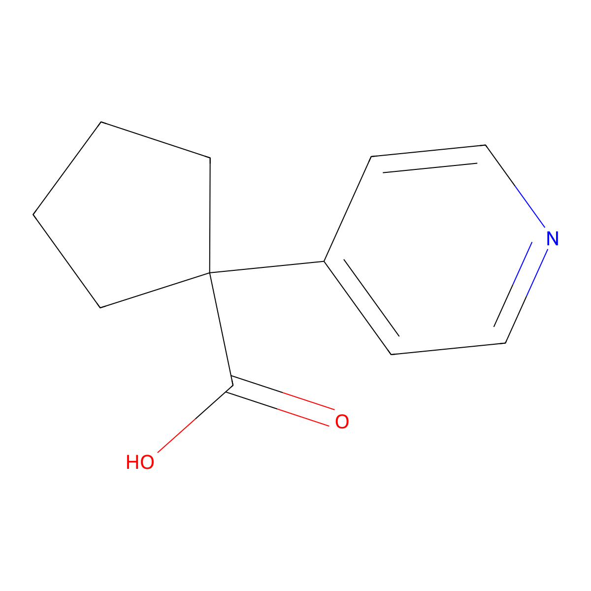 1-(4-Pyridyl)cyclopentanecarboxylic acid molecular structure, CAS 610791-44-1