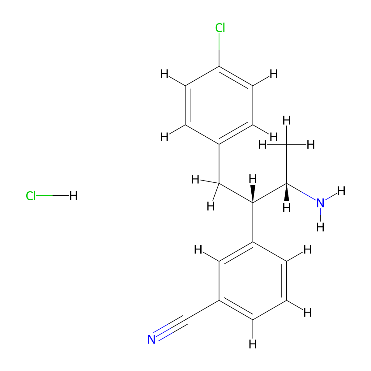 3-((2S,3S)-3-Amino-1-(4-chlorophenyl)butan-2-yl)benzonitrile hydrochloride molecular structure, CAS 610791-48-5