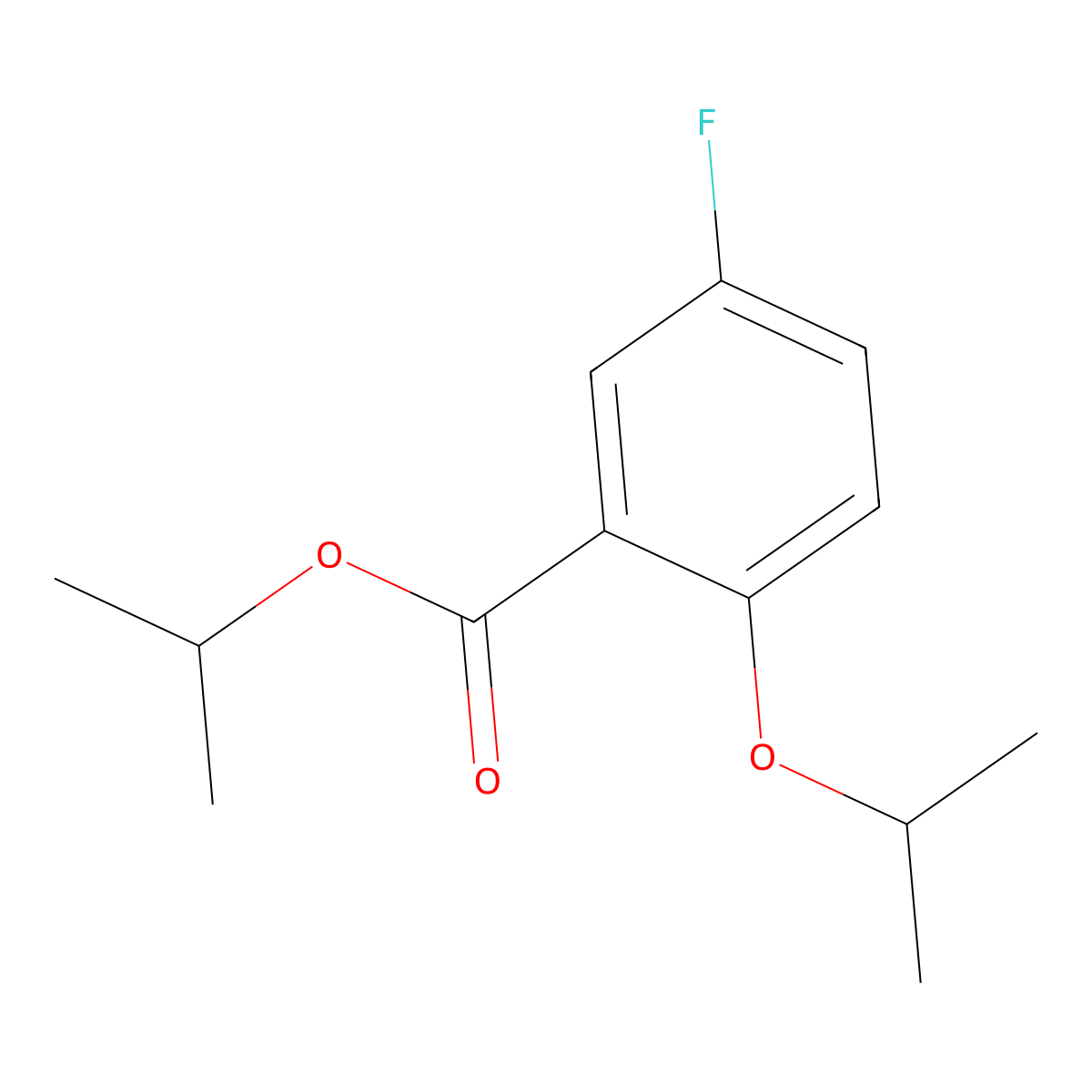 Propan-2-yl 5-fluoro-2-(propan-2-yloxy)benzoate molecular structure, CAS 610797-46-1