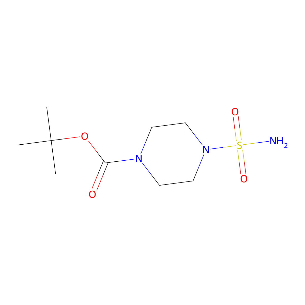tert-Butyl 4-sulfamoylpiperazine-1-carboxylate molecular structure, CAS 610799-03-6
