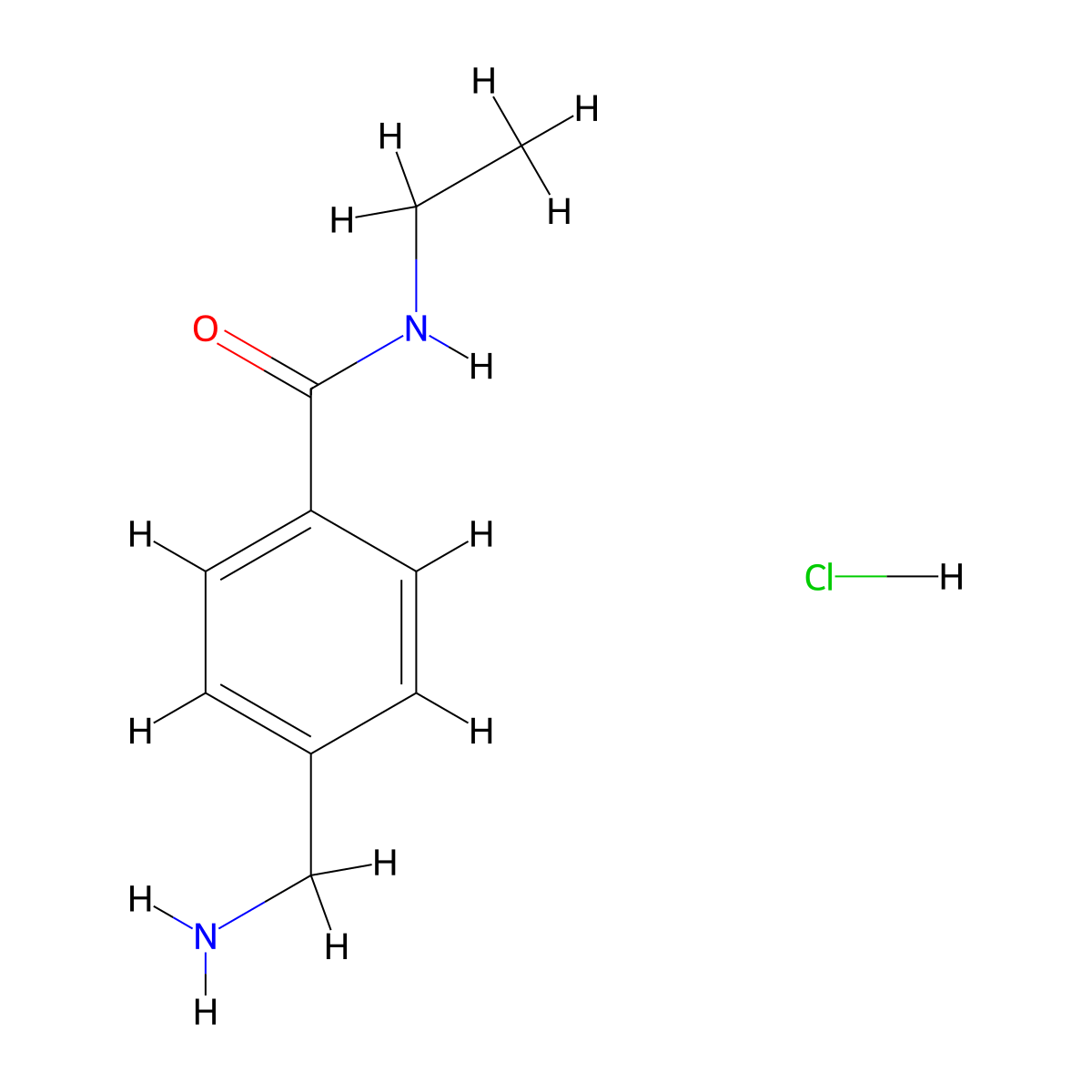 4-(aminomethyl)-N-ethylbenzamide hydrochloride molecular structure, CAS 610799-50-3