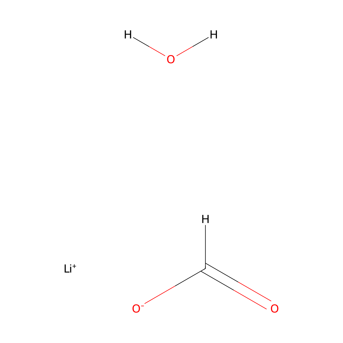 lithium;formate;hydrate molecular structure, CAS 6108-23-2