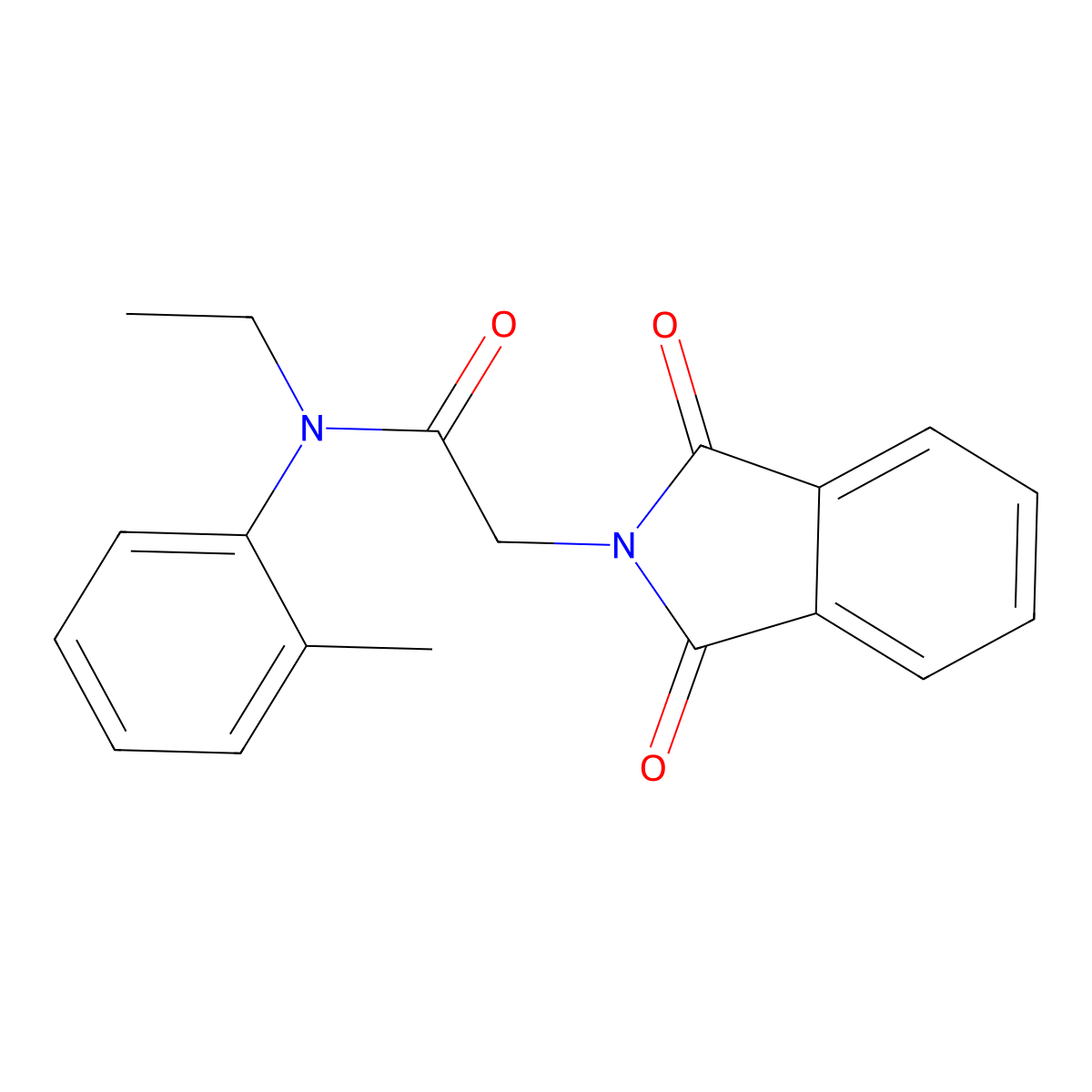 2-(1,3-dioxo-1,3-dihydro-2H-isoindol-2-yl)-N-ethyl-N-(2-methylphenyl)acetamide molecular structure, CAS 6108-65-2