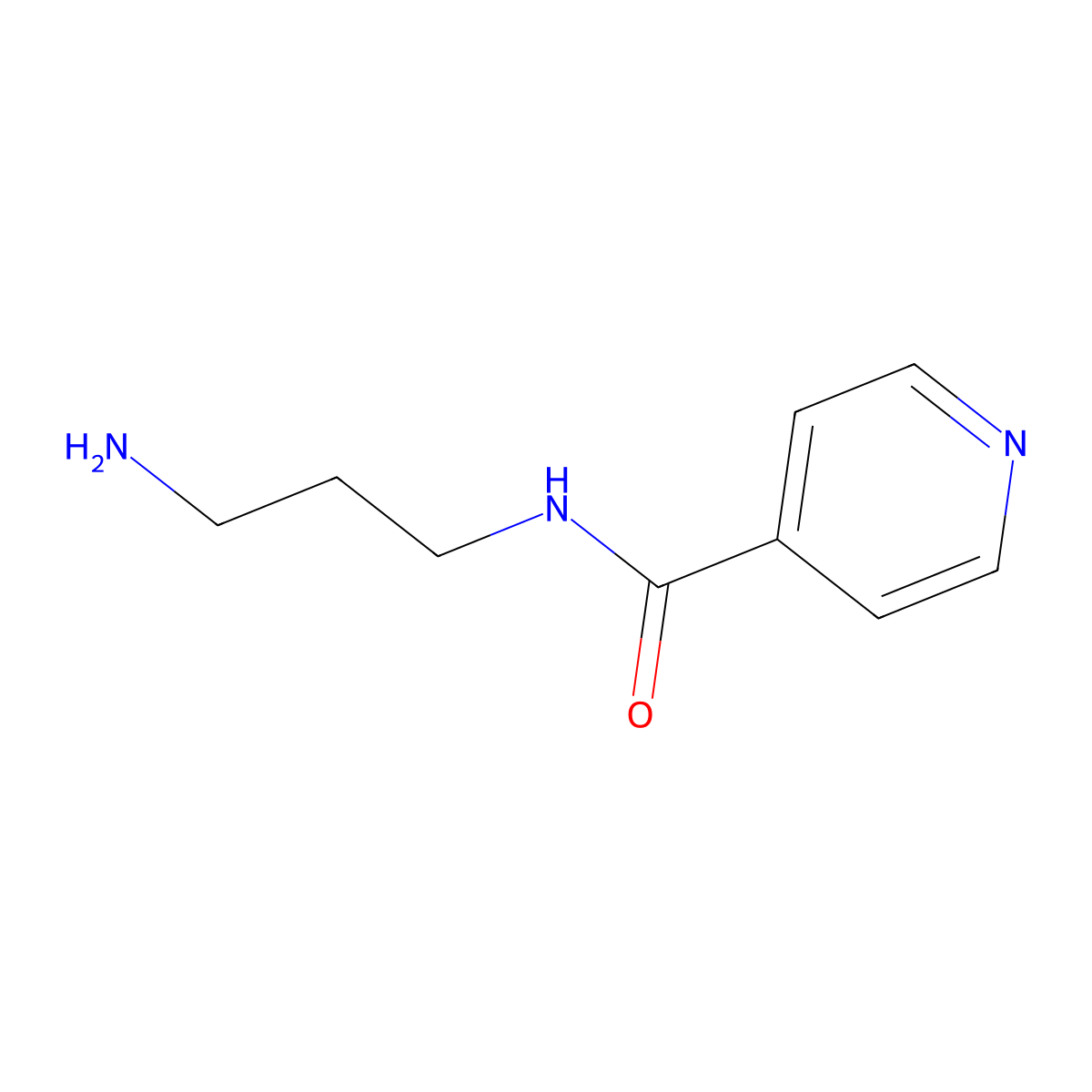 N-(3-aminopropyl)isonicotinamide molecular structure, CAS 6108-75-4