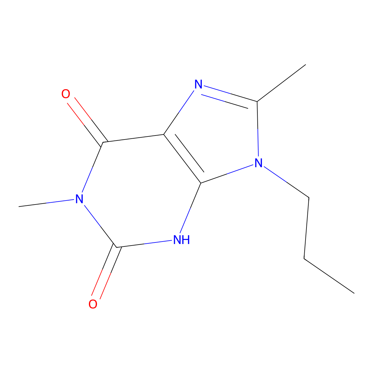 1,8-dimethyl-9-propyl-3,9-dihydro-1H-purine-2,6-dione molecular structure, CAS 61080-33-9