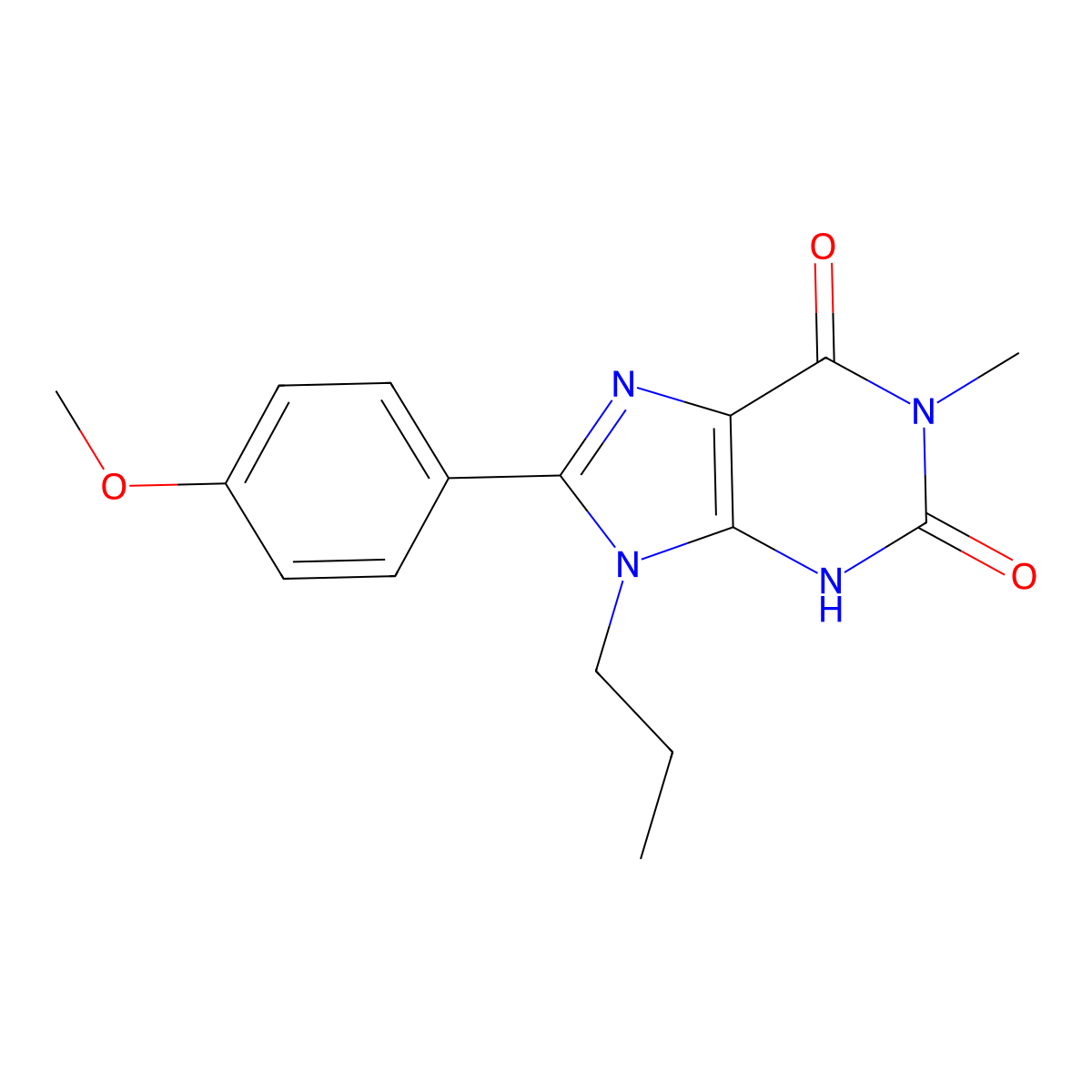 8-(4-methoxyphenyl)-1-methyl-9-propyl-3H-purine-2,6-dione molecular structure, CAS 61080-36-2