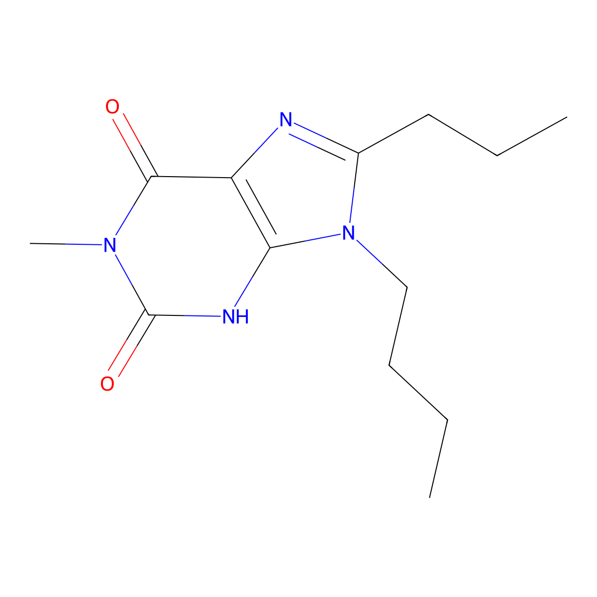 9-butyl-1-methyl-8-propyl-3H-purine-2,6-dione molecular structure, CAS 61080-40-8